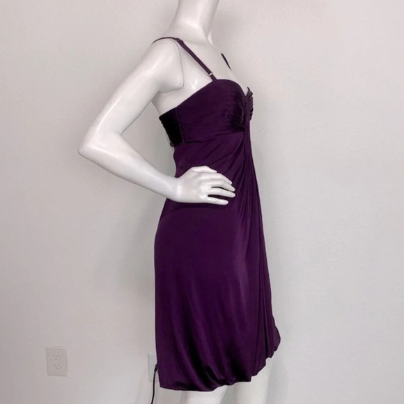 Laundry By Shelli Segal "NEW" Purple Sweetheart Neck Bubble Hem Dress Size 12 - Picture 3 of 8
